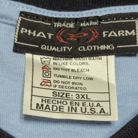 RARE VINTAGE Phat Farm LS Lt. Blue Tee 50 Cent "Get Rich" - Size 3XL - Picture 5 of 6